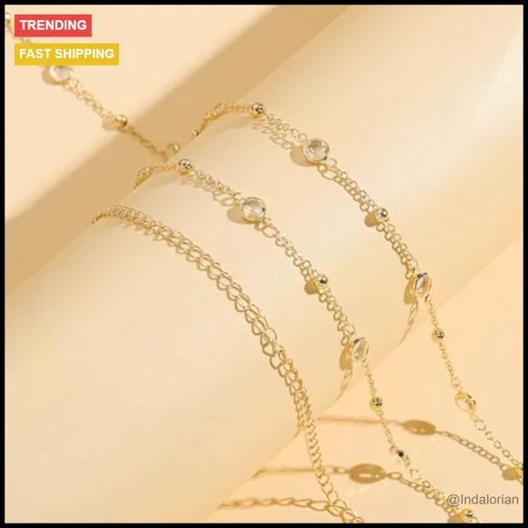 18K Gold Plated Waist Chains Adjustable Layered Body Jewelry - Picture 5 of 7